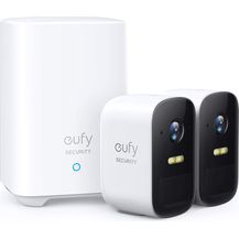 Image for eufy Security eufyCam 2C 2+1, kabellose Überwachungskamera außen, 180 Tage Akku, HD 1080p, IP67 wetterfest, Nachtsicht, kompatibel mit HomeKit und Solar Panel, Doppel-Kamera-Set, gebührenfreie Nutzung, Weiß (T88313D2)