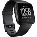 Fitbit Versa Smartwatch Unisex, S/L, Aluminiumgehäuse, Schwarz
