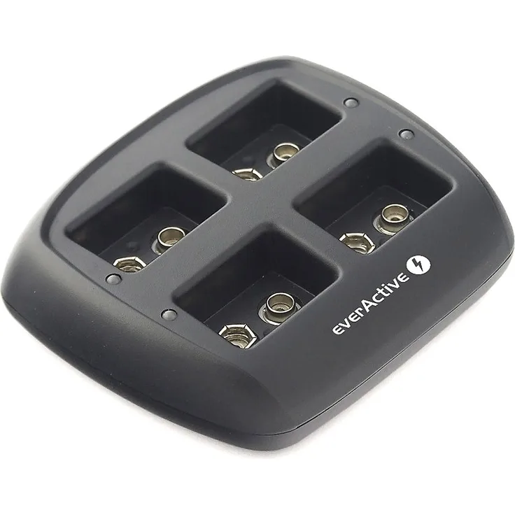 everActive Ladegerät für 4 9V Akkus, schnelle Ladung - 2 Stunden Akku-Set, vollautomatisch, LED-Status-Anzeige, für 8.4V NI-MH, Modell: NC-109