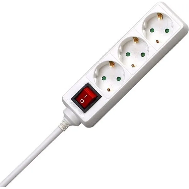 Kopp 129713007 3-Fach Steckdosenleiste, 250 V, arktis-weiß, 1 Stück