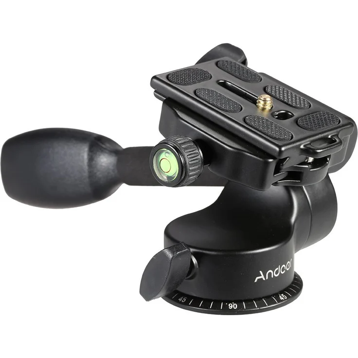 Andoer QZSD Q08 Video Stativ Kugelkopf 3-Wege Fluid Head Kipphebel mit Schnellwechselplatte für DSLR Kamera-Stativ Einbeinstativ – Bild 1
