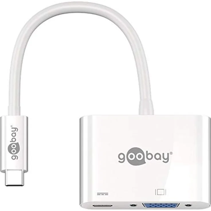 Goobay 62107 USB-C Adapter VGA, PD, Weiß