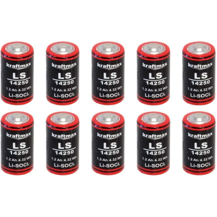 10x Kraftmax Lithium 3,6V Batterie LS14250 1/2 AA - Zelle – Bild 1