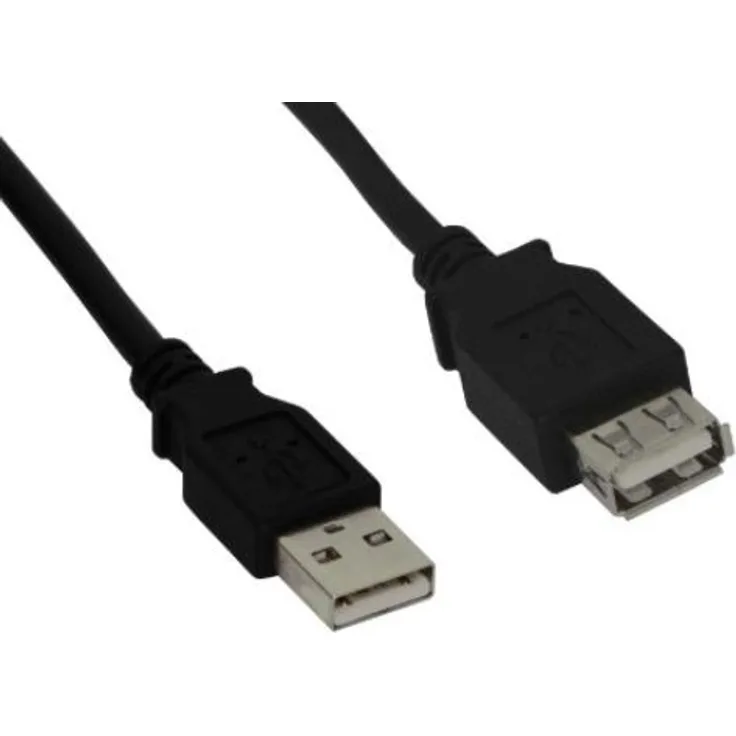 InLine USB 2.0 Verlängerung, St/Bu Typ A, schwarz, 0,5m (34650B)