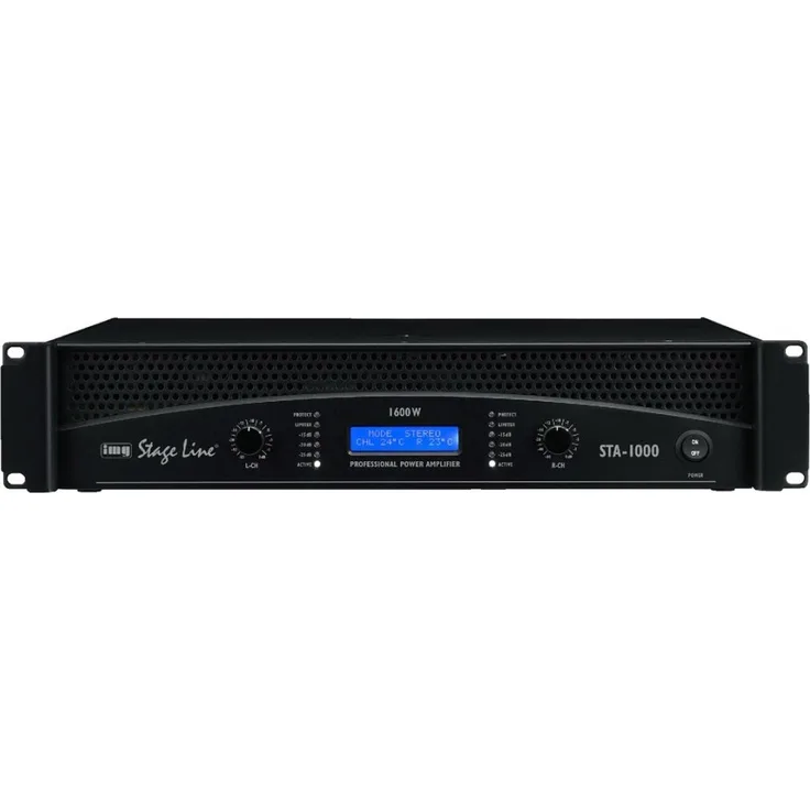 IMG STAGELINE STA-1000 Professionelle Stereo PA-Verstärker mit integrierter Frequenzweiche und Limiter schwarz