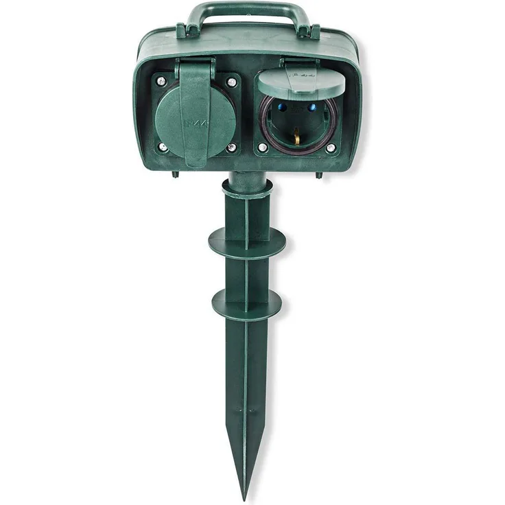 Gartensteckdosenleiste | 2-Wege | 1,5 m | Grün