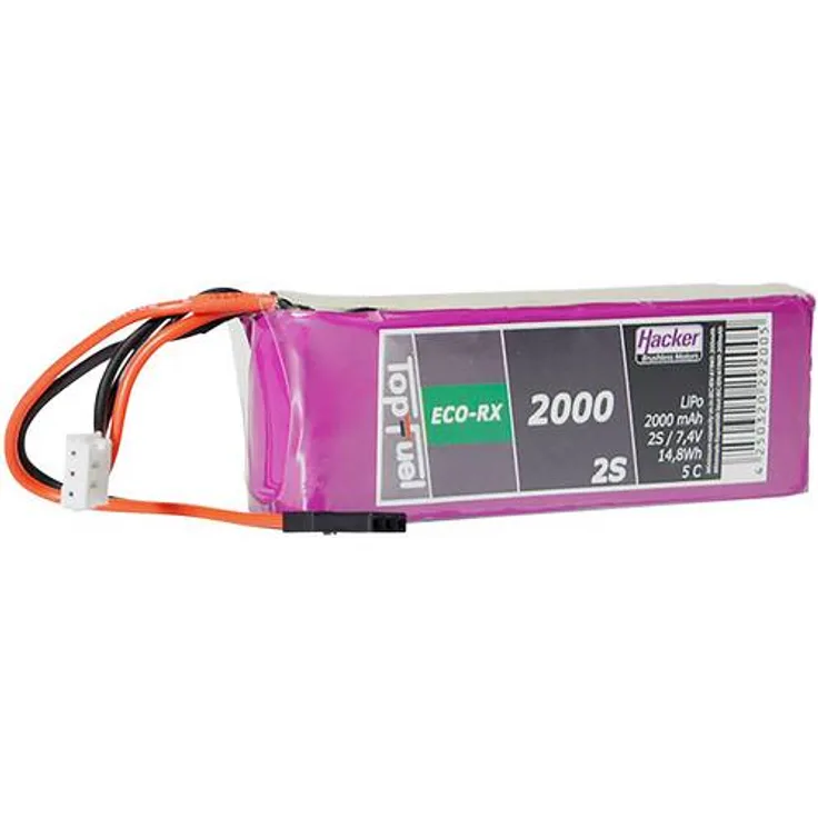 Hacker Modellbau-Akkupack (LiPo) 7.4V 2000 mAh Zellen-Zahl: 2 5 C Softcase JR