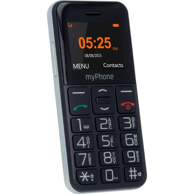 myPhone Halo Easy Schwarz Seniorenhandy mit großen Tasten und ohne Vertrag, 1.77 Zoll Farbdisplay, mit Notruftaste und Taschenlampe, 1000mAh große Batterie, einfach Bediengung