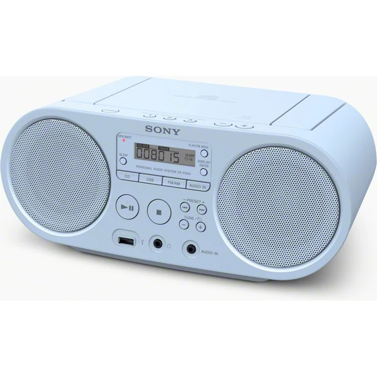 Sony ZSP-S50 CD-USB Radiorekorder (AM-FM), Hellblau – Bild 2