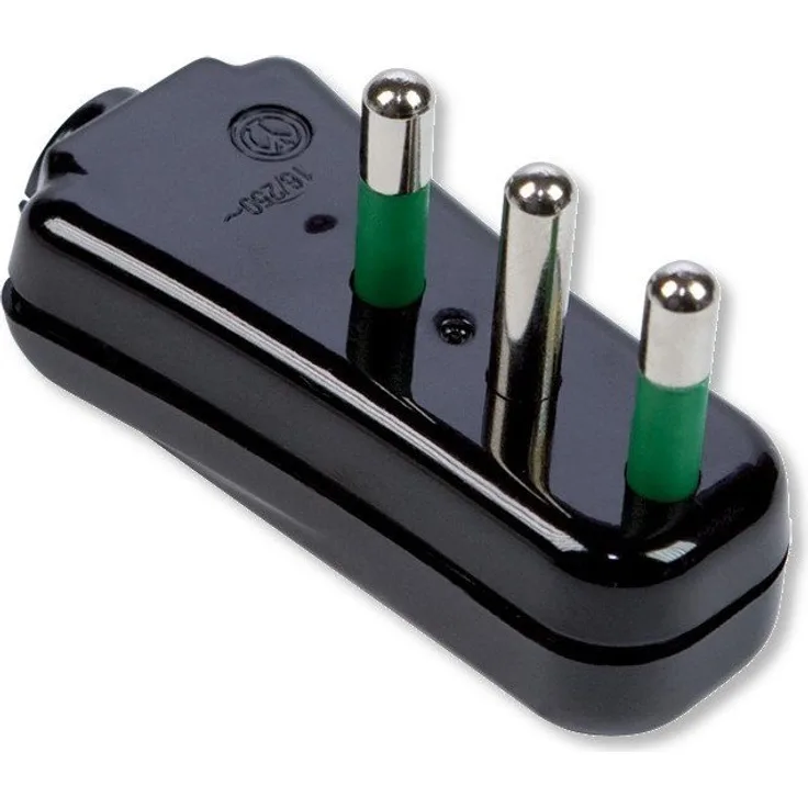 Stecker Abschüssig 2P + T 16 A Schwarz