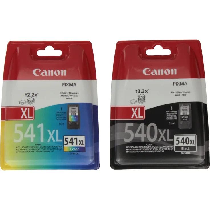 Canon PG540XL - CL541 xL Original Tintenpatronen, 2-er Set mit 1 x schwarz-farbige tinten