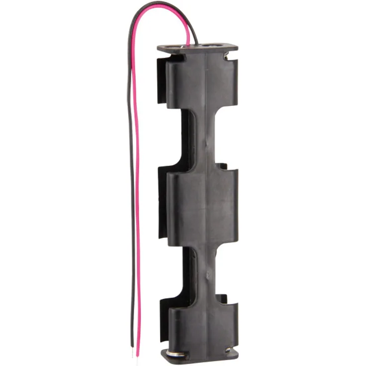 Pollin-Choice Batteriehalter, 4x Mignon, Anschlusslitzen 150mm