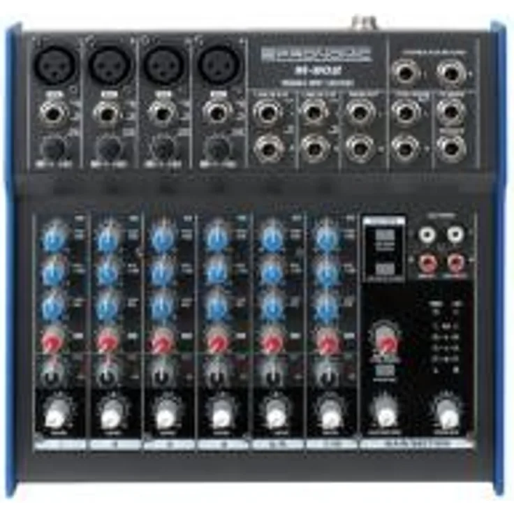 Pronomic M-802 Live-Studio Mischpult (4 Mono-Kanäle XLR-Klinke, 2-Stereo Kanäle, 3-Band-EQ, 48V Phantomspeisung)