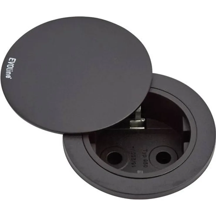 EVOline 159280004100 Einbau-Steckdosenleiste 1fach schwarz