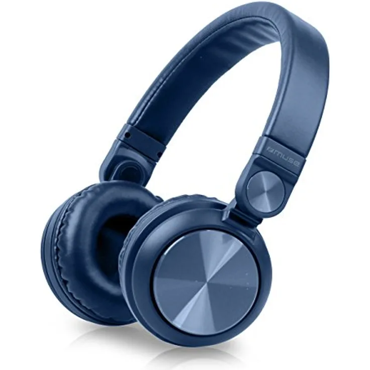 Muse M-276 Bluetooth Kopfhörer On Ear Akku mit bis zu 10 Stunden Spielzeit, verstellbarer Bügel, Freisprech-Funktion, blau