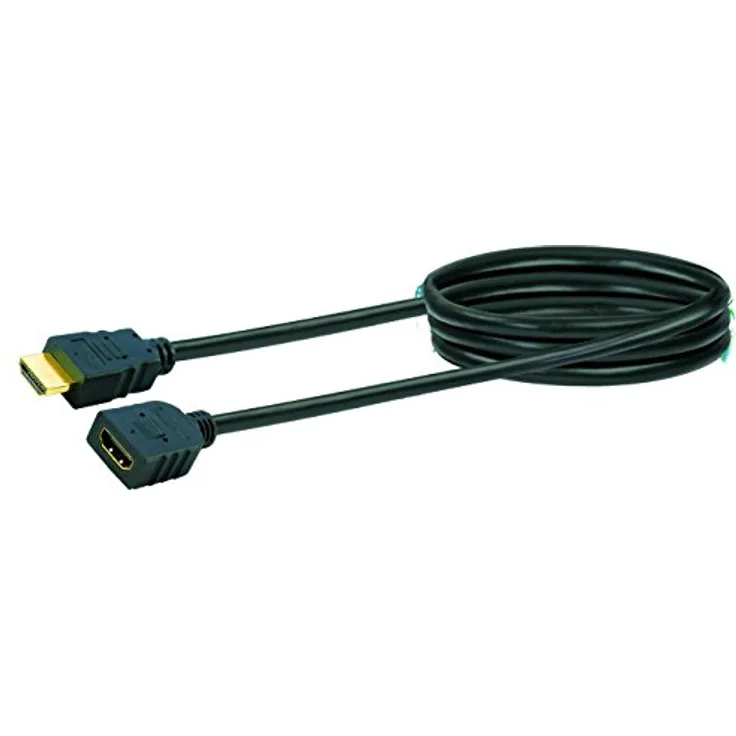 Schwaiger High-Speed-HDMI-Verlängerungskabel mit Ethernet, 1,5m, schwarz, HDMI Stecker > HDMI Buchse, Ultra HD, 4K, 18 Gbit-s