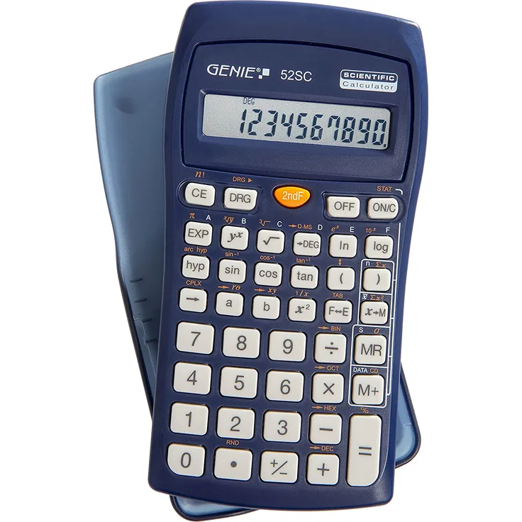 Genie 52 SC Technisch-Wissenschaflicher Rechner, 136 Funktionen, 10-stelliges Display, inkl. Schutzdeckel, blau