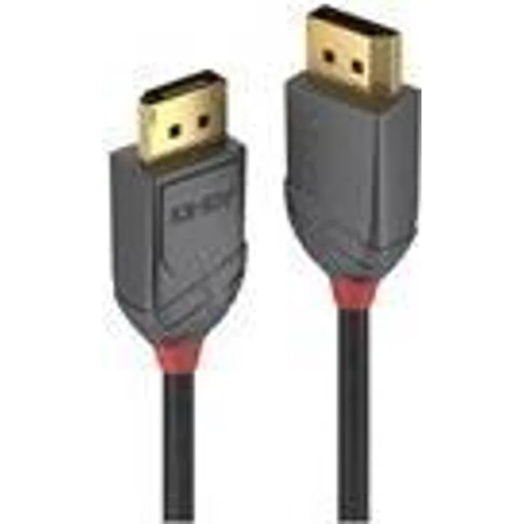 Lindy Anthra Line - DisplayPort-Kabel - DisplayPort (M) bis DisplayPort (M) - DisplayPort 1.4 - 2 m - rund - Schwarz