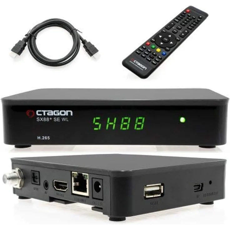 Octagon SX88+ SE WL CA HD HEVC FULL HD STALKER IPTV MULTISTREAM WLAN SAT DVB-S2 RECEIVER