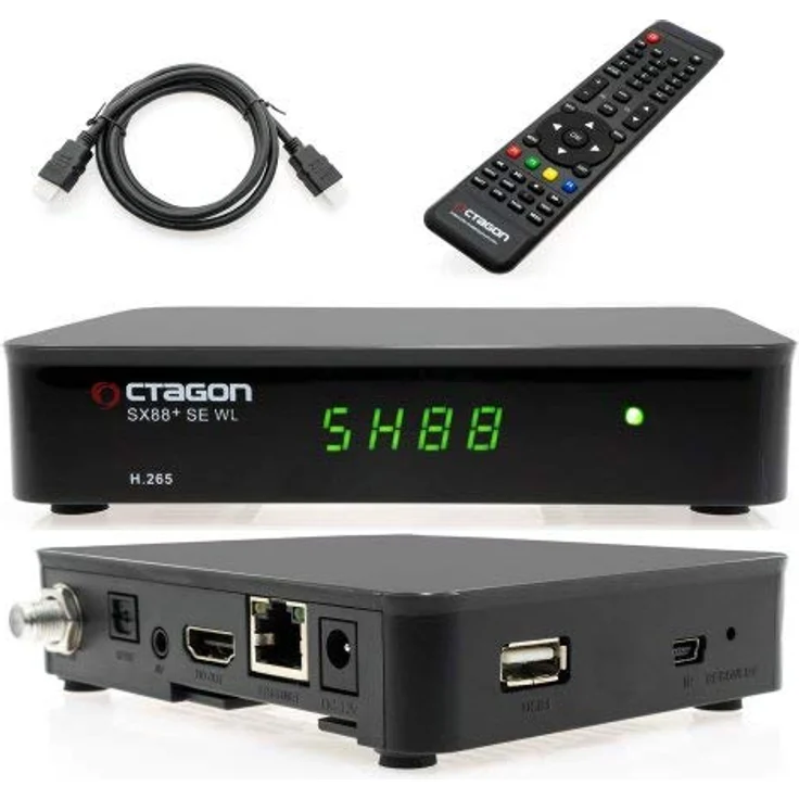 Octagon SX88+ SE WL CA HD HEVC FULL HD STALKER IPTV MULTISTREAM WLAN SAT DVB-S2 RECEIVER – Bild 1