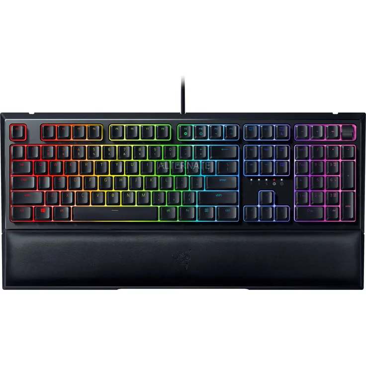 Razer Ornata V2 - Tastatur - mit digitalem Drehregler - Hintergrundbeleuchtung - USB - Deutsch QWERTZ - Hybrid (RZ03-03380400-R3G1)
