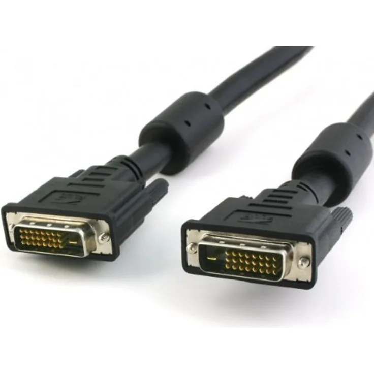 Techly - DVI-Kabel - DVI-D (M) bis DVI-D (M) - 15 m - Daumenschrauben, hauchvergoldete Kontakte - Schwarz