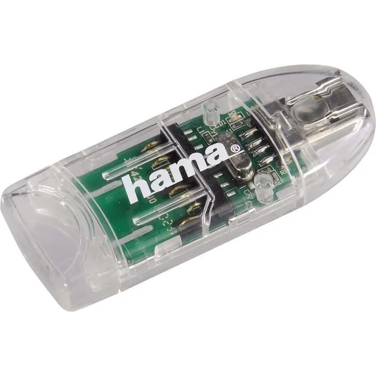 Hama Multi-Kartenleser 8 in 1 (u.a. microSD-SDHC, SD-SDHC, MMC, USB 2.0) transparent