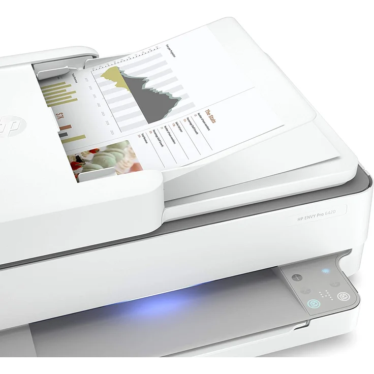 HP Envy Pro 6420 (4-in-1) Multifunktionsdrucker - (Thermal Inkjet) Farbe, Druckgeschwindigkeit: 10 s/w, 7 Farbe, Auflösung: 1200 x 1200, USB, WLAN, AirPrint, Instant Ink (5SE45B) – Bild 7