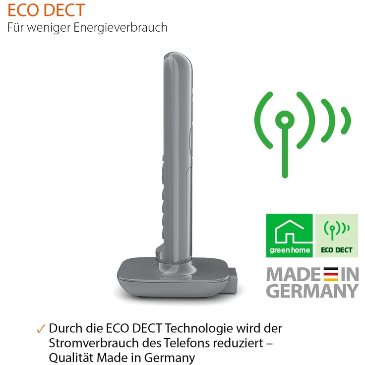 Gigaset CL390HX Universal Mobilteil, Design Telefon, geeignet für FRITZ!Box und HD Voice Freisprechfunktion, schnurloses DECT Telefon mit großem Grafik Display, Satellite Grey, VoIP-Telefon, grau – Bild 6