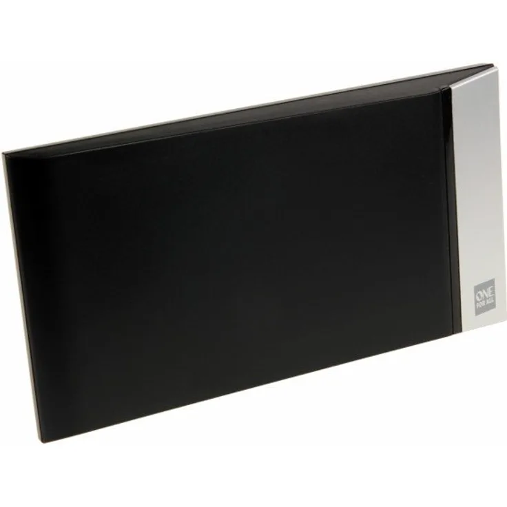 One For All DVB-T-DVB-T2 Indoor-Zimmerantenne - 4K 1080P HD-HDTV Fernseher TV Antenne mit Verstärker - 0-15 km Reichweite ? 1.5 meter Koaxialkabel - UHF-VHF - Schwarz - SV9335
