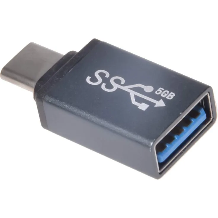 PremiumCord Adapter USB 3.1 Stecker C-Stecker - USB 3.0 A-Buchse, Grau, OTG