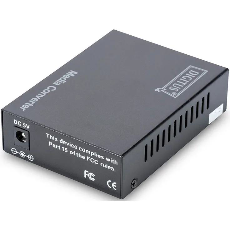 DIGITUS Professional Medienkonverter, Gigabit , RJ45 (10/100/1000Base-T) zu SC (1000Base-LX), Singlemode, Bis zu 80 km