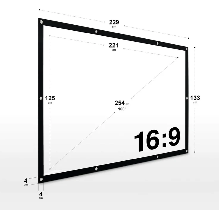 ESMART Spann Leinwand 221 x 125 cm (100'') 16:9 – Bild 3