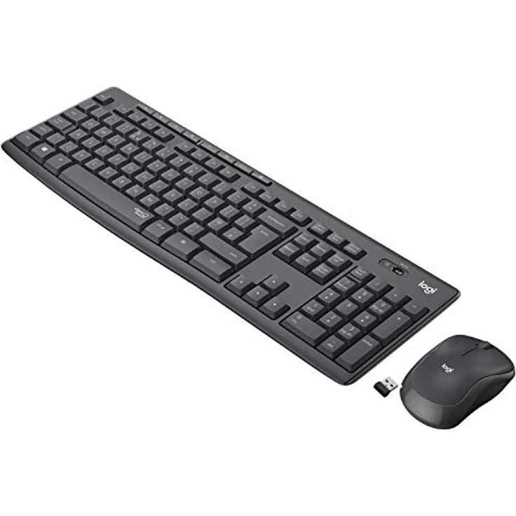 Logitech MK295 Silent - Tastatur-und-Maus-Set - kabellos - 2.4 GHz - USA International QWERTY - Graphite (920-009800) – Bild 1