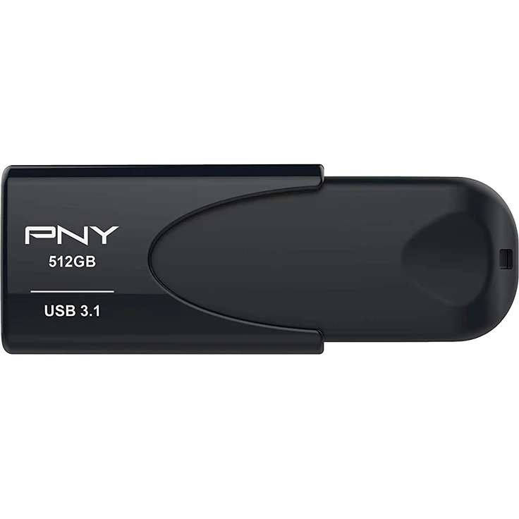 PNY Attaché 4 3.1 schwarz 512GB, USB-A 3.0 (FD512ATT431KK-EF) – Bild 1