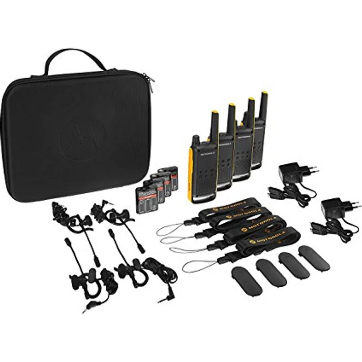 Motorola Talkabout T82 Extreme Quad PMR Funkgerät (Bis zu 10 km Reichweite, IPx4 Wetterschutz, 500 mW, VOX)