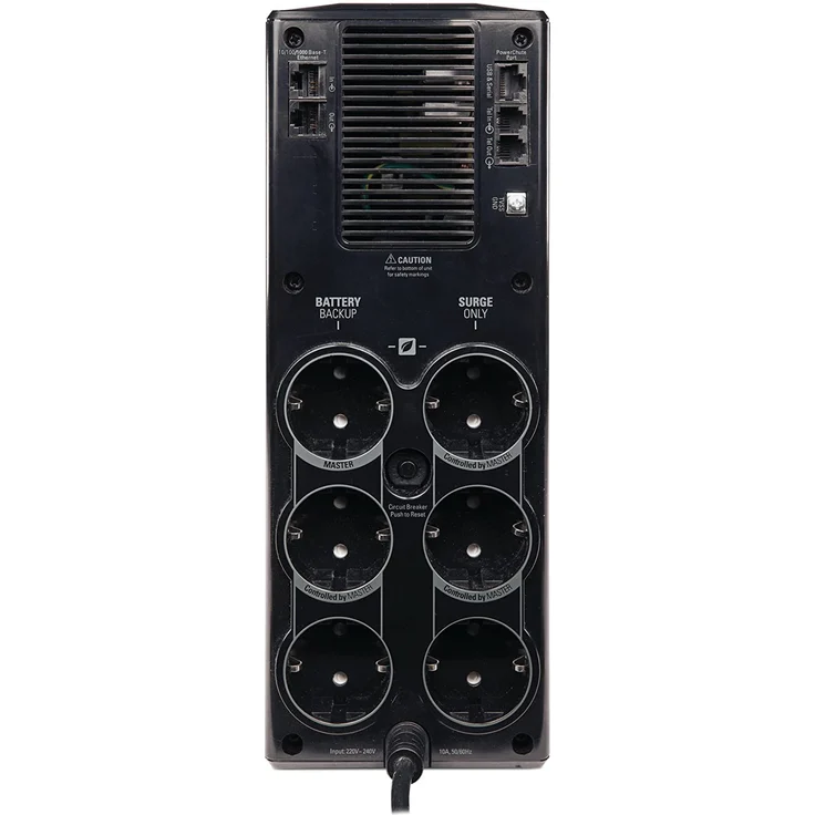 APC Back UPS PRO USV 1200VA Leistung - BR1200G-GR - inkl. 150.000 Euro Geräteschutzversicherung (6-Schuko Ausgänge, Stromsparfunktion, Multifunktionsdisplay) (BR1200G-GR) – Bild 2