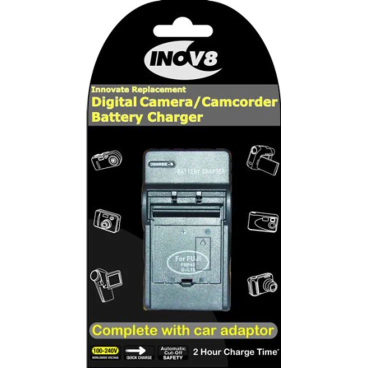 Inov8 Sony NP-FM50/NP FM50 Reise-Akku Ladegerät mit 12 V Kfz-Adapter