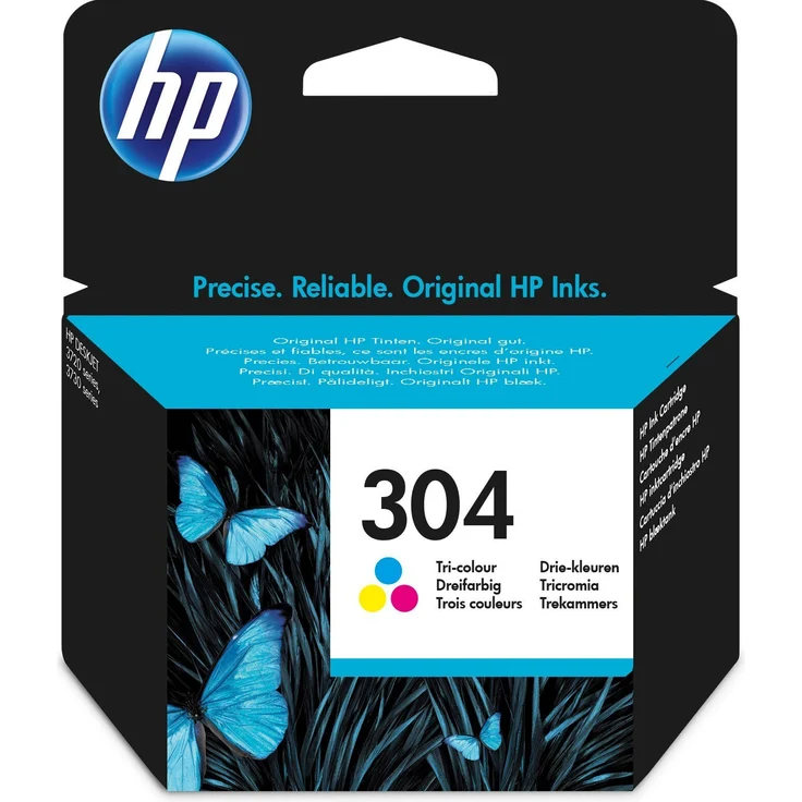 HP 304 Original Tintenpatrone Schwarz, Cyan/Magenta/Gelb für HP DeskJet, HP ENVY (N9K05AE) – Bild 1