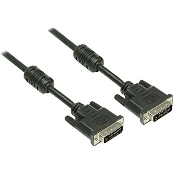 Anschlusskabel DVI-D 24+1 Stecker an Stecker, mit Ferritkern, schwarz, 1,8m, Good Connections (4310-DF2)