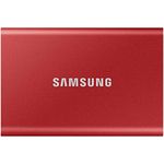 Samsung T7 MU-PC2T0R - Solid-State-Disk - verschlüsselt - 2 TB - extern (tragbar) - USB 3.2 Gen 2 (USB-C Steckverbinder) - 256-Bit-AES - metallisch rot (MU-PC2T0R/WW)