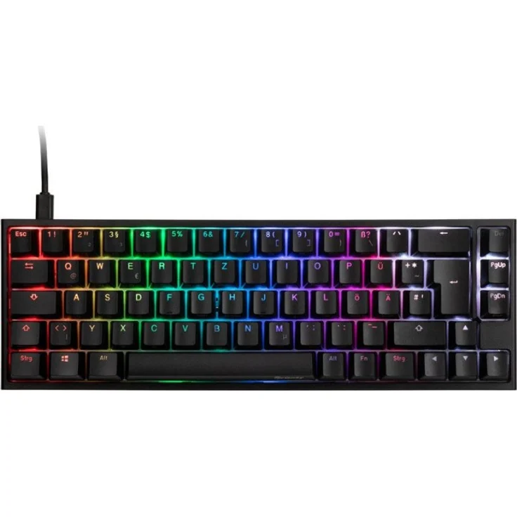 Ducky One 2 SF DKON1967ST - Tastatur - backlit - USB-C - Deutsch QWERTZ - CHERRY MX Blue - Schwarz (DKON1967ST-CDEPDAZT1) – Bild 1