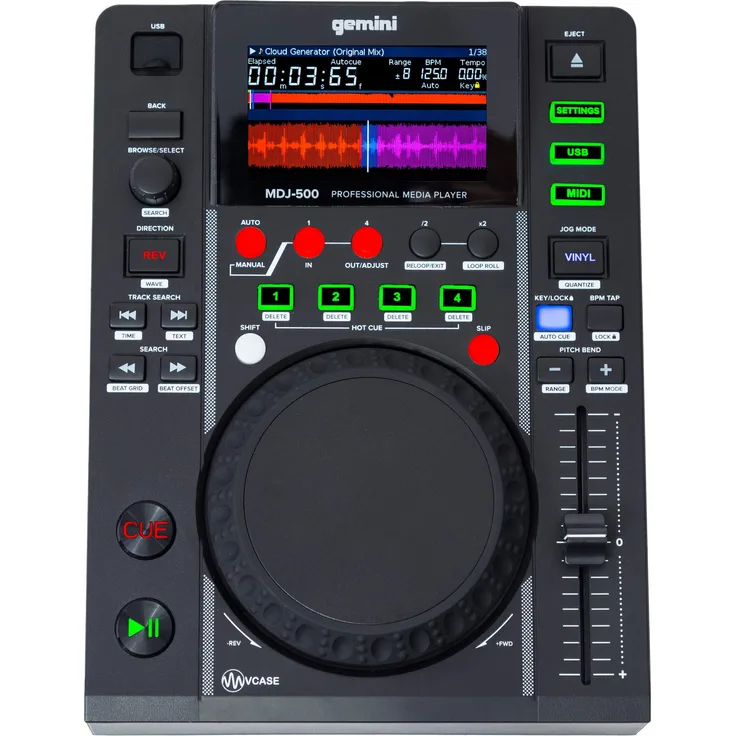 Gemini MDJ-500 | DJ CD Media Player | MP3 USB - Mit großen LCD Display