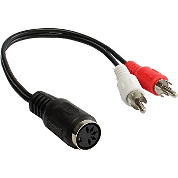 Good Connections AD-2CS5B Audio Adapter ''2x Cinch Stecker auf 5-pol DIN Buchse'', 0,2m Schwarz