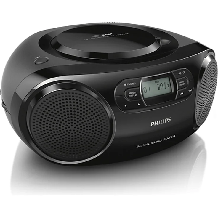 Philips CD-Player AZB500-12 DAB+ Radio (DAB+-UKW, Dynamic Bass Boost, CD-Wiedergabe, Shuffle--Repeat-Funktion, 3,5-mm-Audioeingang) Schwarz (2020-2021 Modell)