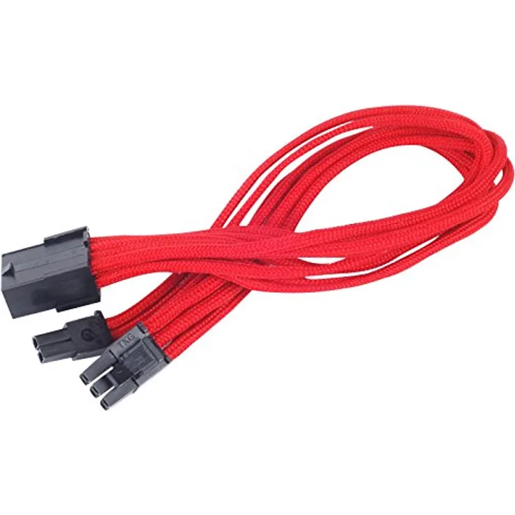 SilverStone SST-PP07-PCIR - Netzteil-Verlängerungskabel 25cm 8pin auf PCI-E 6+2pin, rot - Preisvergleich