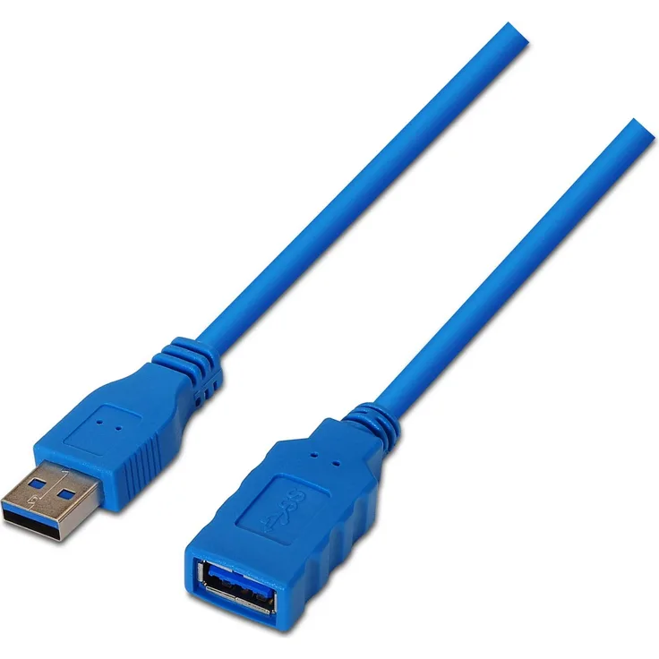 AISENS A105-0045 - USB Kabel (1 m, USB A, USB A, 3.0 (3.1 Gen 1), 5000 Mbit-s, Blau)