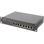 DIGITUS Gigabit Ethernet Netzwerk-Switch - 10 Zoll - 8 Ports - Unmanaged - Backplane 16 Gbps - Auto MDI-MDI-X - Schwarz