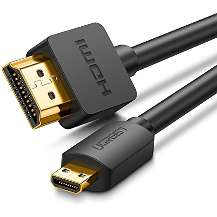 UGREEN 30103 HDMI D (Micro) HDMI A (Standard), Kabel, HDMI Type D (Micro), HDMI Type A (Standard), Schwarz, 2 m