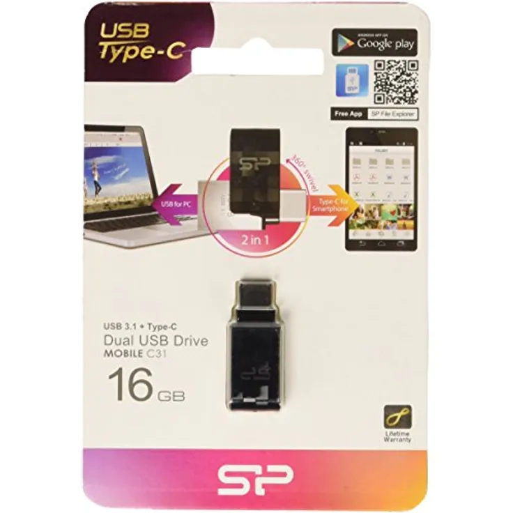 Silicon Power Firma F80 USB-Stick Schlüssel schwarz 16 gb